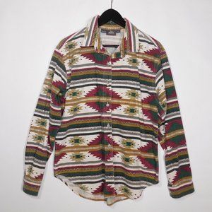 Vintage WOOLRICH Cotton Southwestern Print Button Front Shirt Womens Size XL